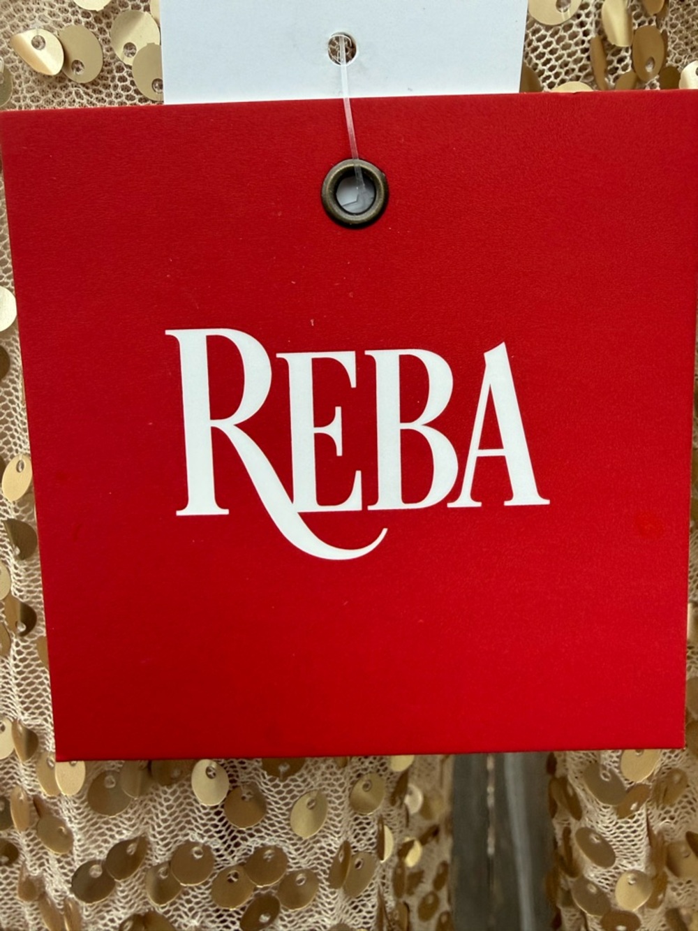 NWT Reba Sequin Long Sleeve Scoop Neck Top + Camisole- Gold Disco Party Festival - Picture 4 of 6
